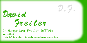 david freiler business card